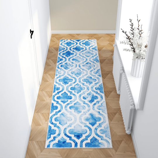 vidaXL Käytävämatto kuvioitu pestävä taitettava 80x300 cm polyesteri
