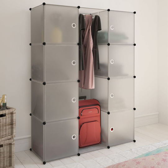 vidaXL Moduulikaappi 9 lokeroa 37x115x150 cm valkoinen