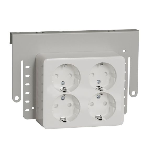 Schneider Electric WDE015788 Seinäpistorasia asennuslevy, maadoitettu, pinta-asennettava 4-toiminen