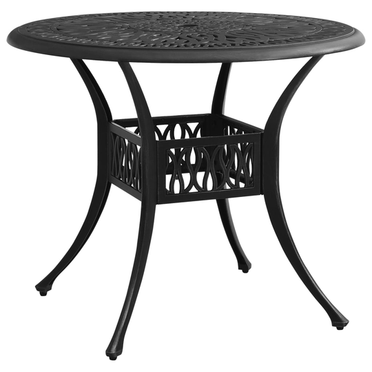 vidaXL Puutarhapöytä musta 90x90x74 cm valualumiini