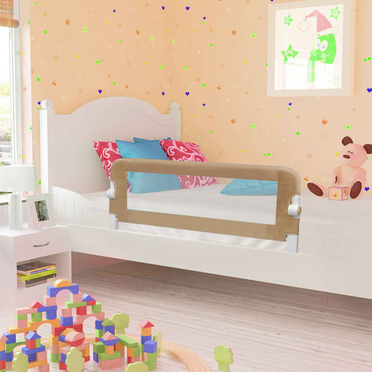 vidaXL Turvalaita sänkyyn taupe 120x42 cm polyesteri
