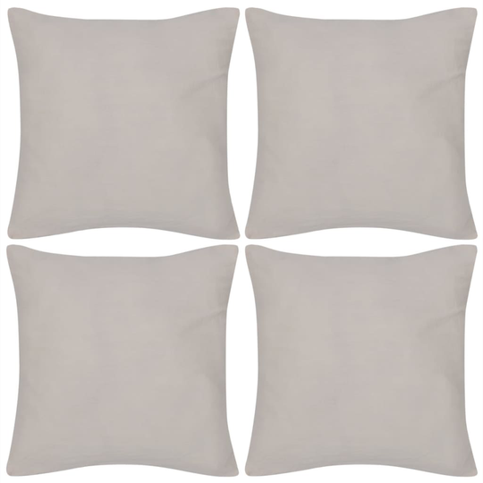 vidaXL Beige tyynynpäällinen 4 kpl Puuvilla 80 x 80 cm