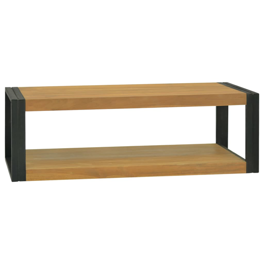 vidaXL Seinäkiinnitettävä kylpyhuoneen kaappi 110x45x35cm täysi tiikki