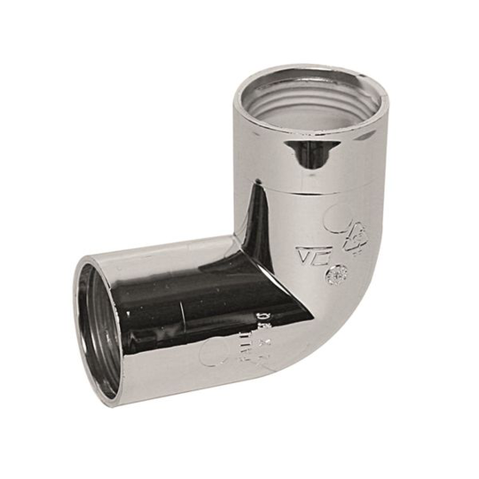 Faluplast 2910375 Taivutettu putki 90°, kromattu 32 mm