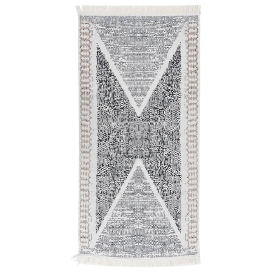 vidaXL Matto musta ja harmaa 80x150 cm puuvilla