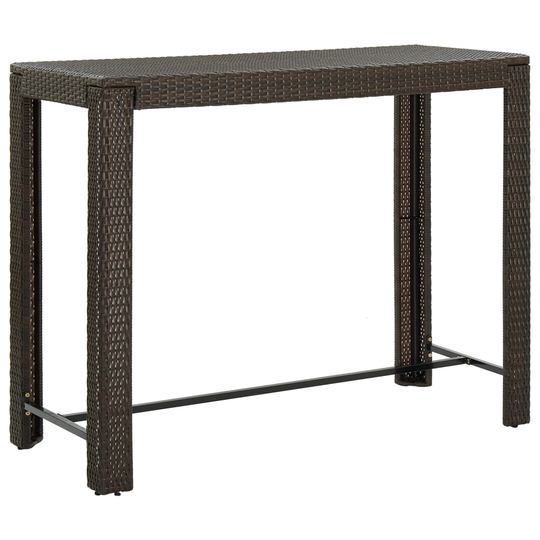 vidaXL Puutarhan baaripöytä ruskea 140,5x60,5x110,5 cm polyrottinki