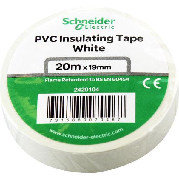 Schneider Electric 2420104 Sähköteippi 19 mm x 20 m valkoinen