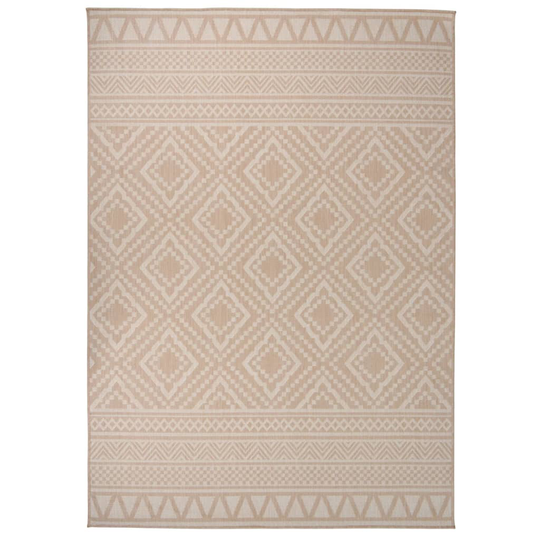 vidaXL Ulkomatto Flatweave 120x170 cm ruskeat raidat