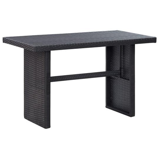 vidaXL Puutarhapöytä musta 110x60x67 cm polyrottinki