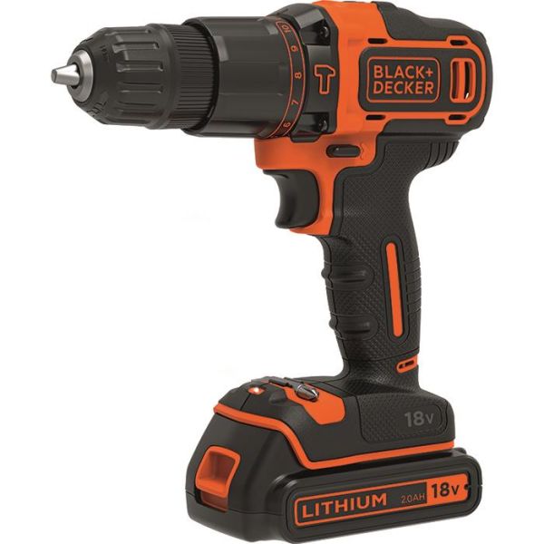 Black & Decker BDCHD18KB2-QW Iskuporakone mukana 2,0 Ah akut, laturi ja laukku