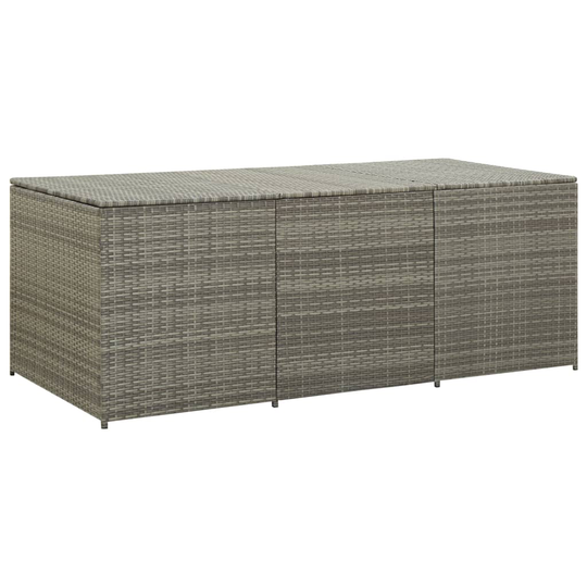 vidaXL Puutarhan säilytyslaatikko polyrottinki 180x90x75 cm harmaa