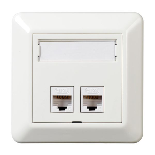 Elko EKO07316 Modulaarinen pistorasia 2 x TL UTP C6, suora