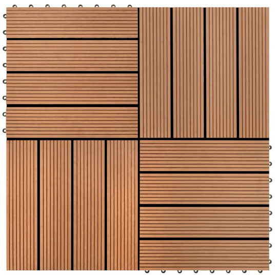 vidaXL WPC Tiilet 30x30cm 11 kpl 1m2 Ruskea