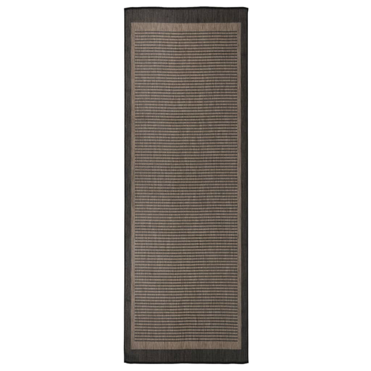 vidaXL Ulkomatto Flatweave 80x250 cm tummanruskea