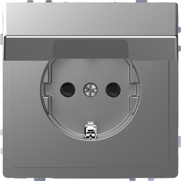 Schneider Electric MTN2310-6036 Seinäpistorasia 1-osainen, maadoitettu, kansi Hopea