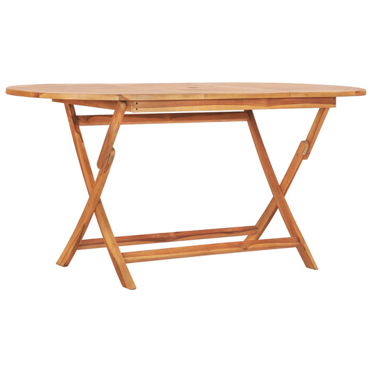 vidaXL Kokoontaitettava puutarhapöytä 160x80x75 cm täysi tiikki