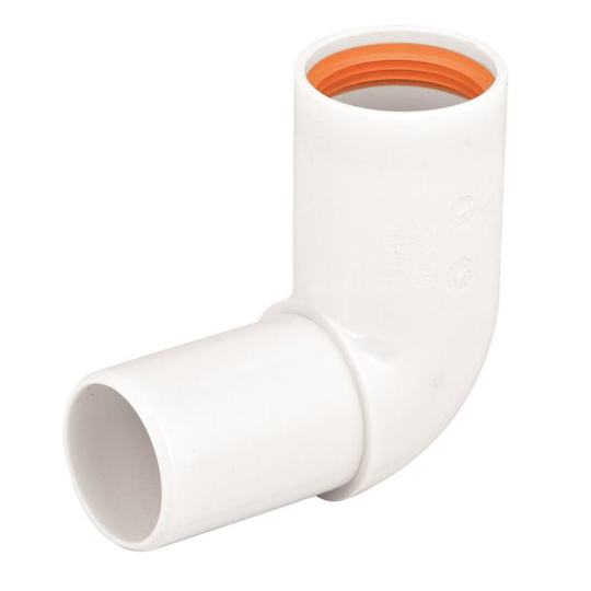 Faluplast 2910342 Taivutettu putki 90°, yksittäisholkki 32 mm