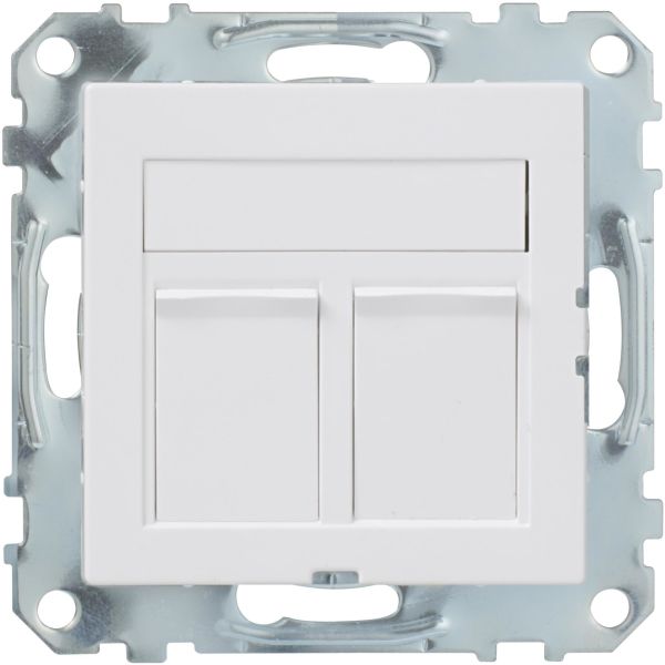 Schneider Electric Exxact 2xC6 UTP Modulaarinen pistorasia 2 liitäntää Tasainen