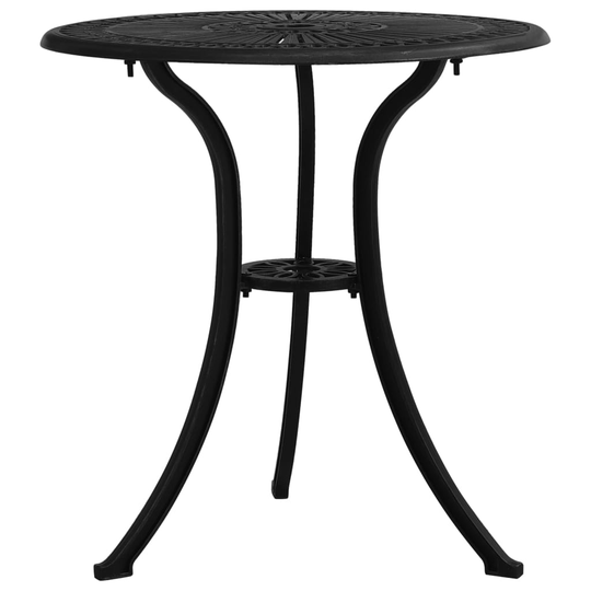 vidaXL Puutarhapöytä musta 62x62x65 cm valualumiini