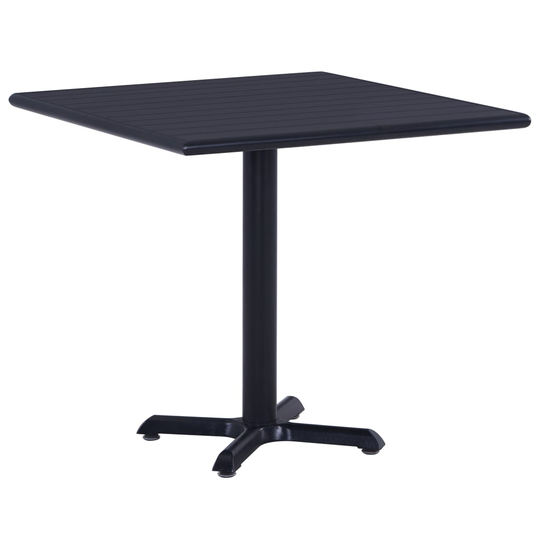 vidaXL Puutarhapöytä musta 80x80x75 cm