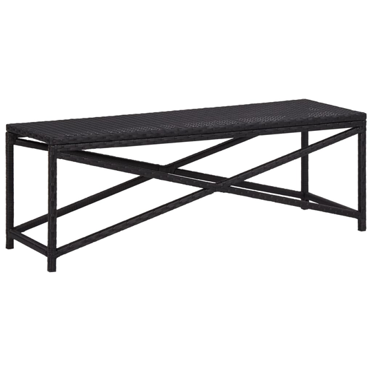 vidaXL Puutarhapenkki 120 cm polyrottinki musta