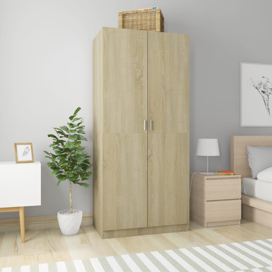 vidaXL Vaatekaappi Sonoma-tammi 90x52x200 cm lastulevy