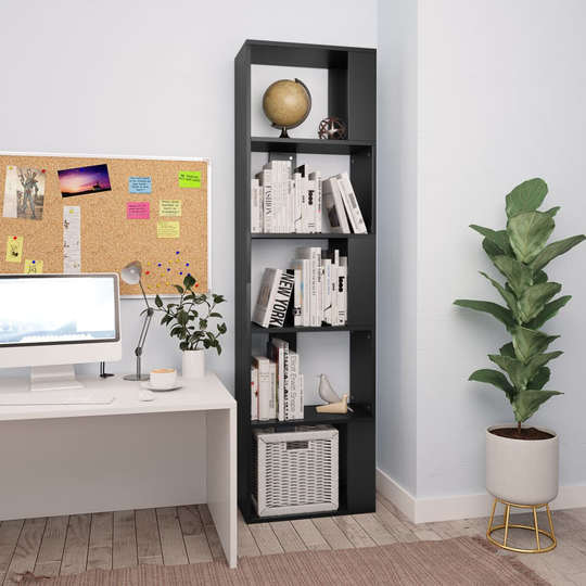 vidaXL Kirjahylly/tilanjakaja musta 45x24x159cm lastulevy