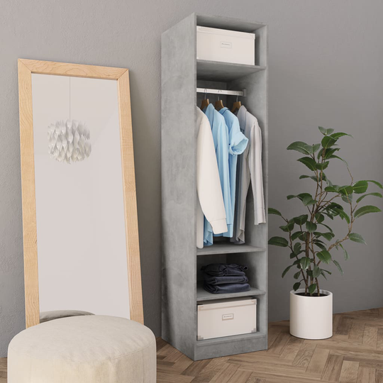 vidaXL Vaatekaappi betoninharmaa 50x50x200 cm lastulevy