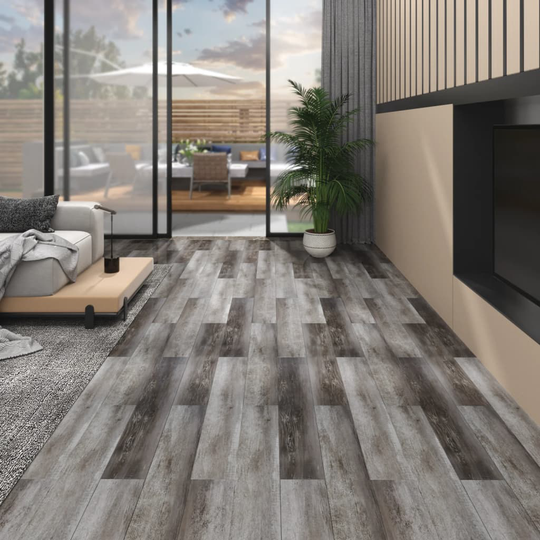vidaXL Itsekiinnittyvä PVC lattialankku 5,26 m² 2 mm raidat puu