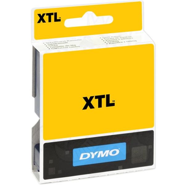 DYMO XTL Vinyyliteippi 12mm Musta teksti, läpinäkyvä pohja