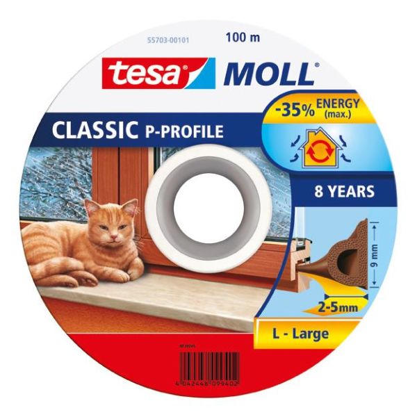 Tesa P-list 55703-00101-00 Kuminen tiivistenauha EPDM, 100 m, 9 mm x 5.5 mm