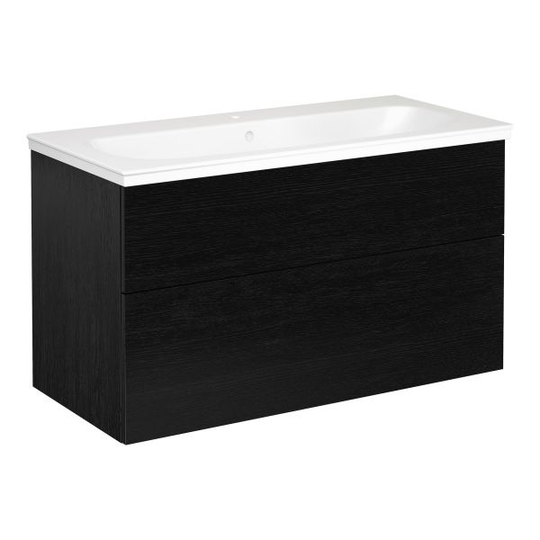Gustavsberg Artic Pesukaappipakkaus otelista, musta tammi, 100 cm, 1 sekoititimen aukko