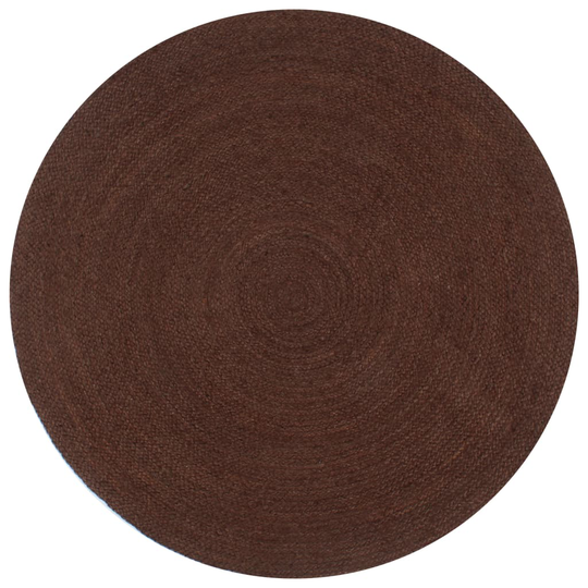 vidaXL Käsintehty pyöreä juuttimatto 120 cm ruskea