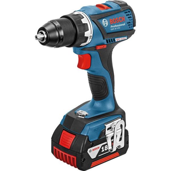 Bosch GSR 18V-EC Porakone-ruuvinväännin Sis. L-BOXX-laukun, akut ja laturin