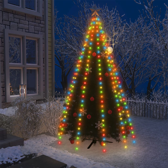 vidaXL Joulukuusen valoverkko 300 LED-valoa värikäs 300 cm