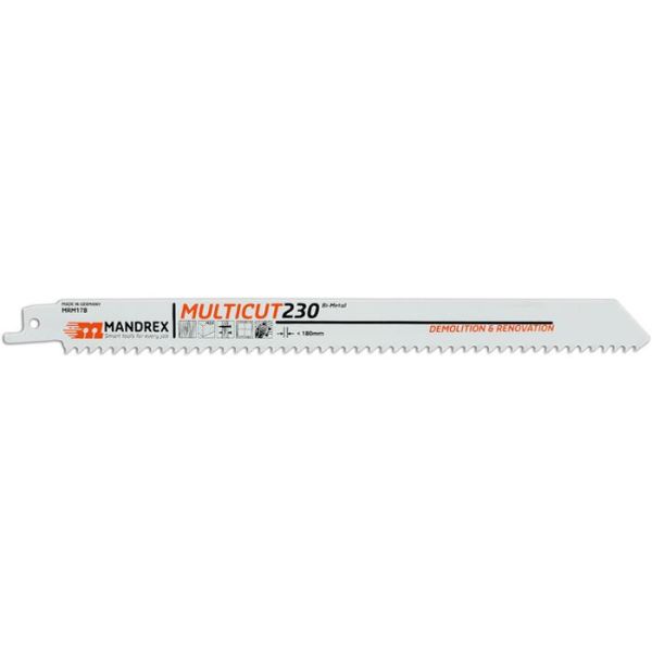 Mandrex MULTICUT Puukkosahanterä 230 mm, purku- ja kunnostustöihin