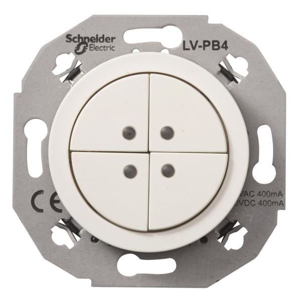 Schneider Electric WDE011072 Pienjännitepainike valkoinen 4-napainen