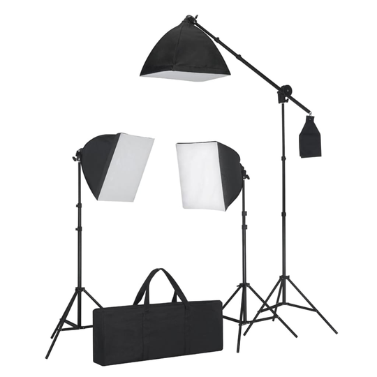 vidaXL Valaisinsetti: 3 studiovaloa kolmijaloilla & softboxeilla