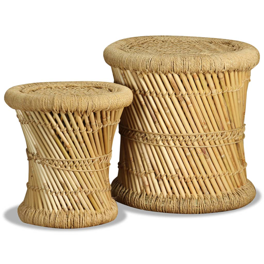 vidaXL Jakkarat 2 kpl bambu ja juutti