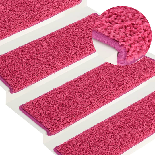 vidaXL Porrasmatot 15 kpl 65x25 cm pinkki