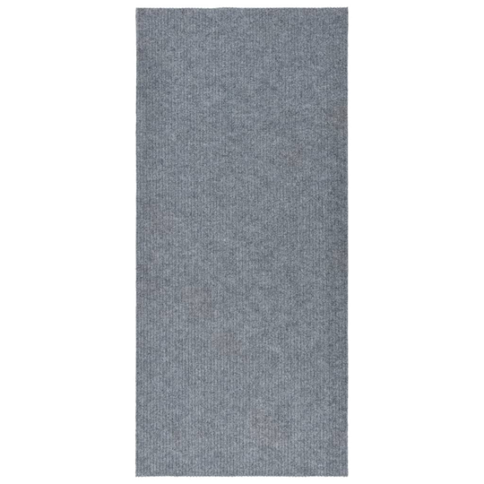 vidaXL Käytävän kuramatto 100x250 cm sininen ja harmaa