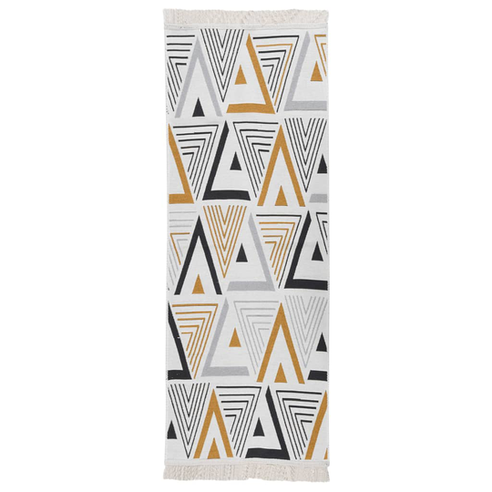 vidaXL Matto keltainen ja harmaa 100x300 cm puuvilla