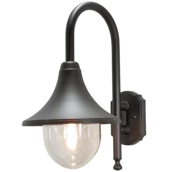 Konstsmide Bari Seinävalaisin E27, 60 W, musta
