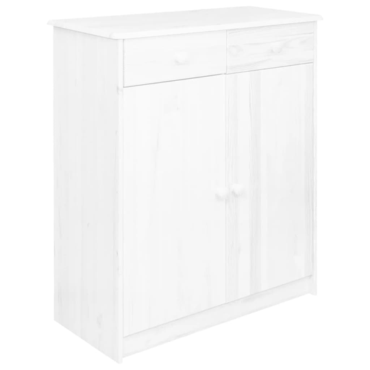 vidaXL Senkki 2 laatikkoa valkoinen 78x35x89 cm täysi mänty