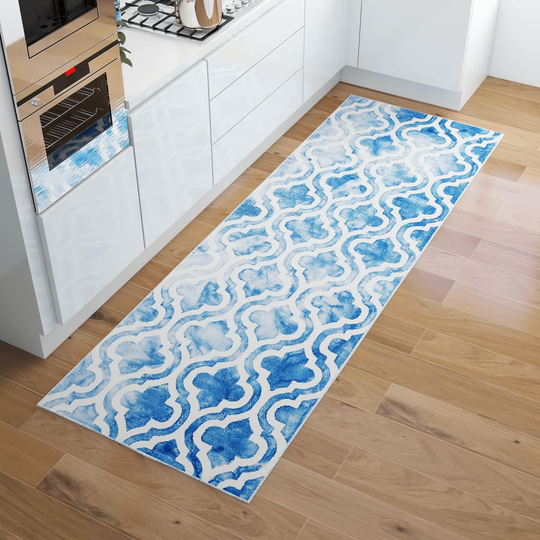 vidaXL Käytävämatto kuvioitu pestävä taitettava 100x300 cm polyesteri