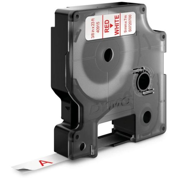 DYMO Standard D1 Teippi 9mm Punainen teksti, valkoinen pohja