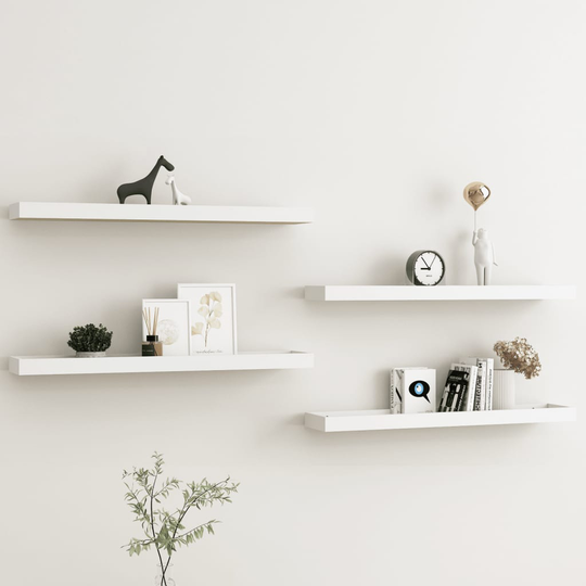 vidaXL Loggia seinähyllyt 4 kpl tammi ja valkoinen 80x15x4 cm MDF