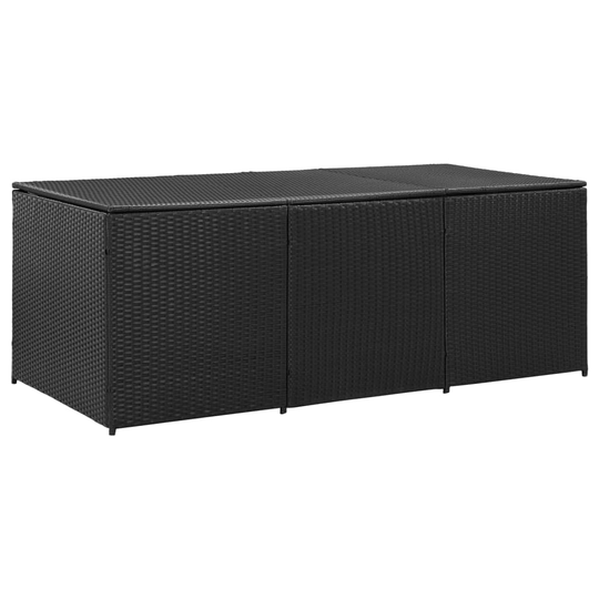 vidaXL Puutarhan säilytyslaatikko polyrottinki 180x90x75 cm musta