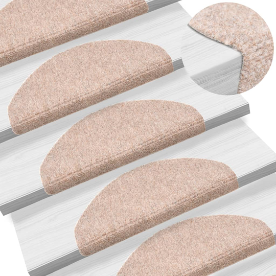 vidaXL Itsekiinnittyvät porrasmatot 10 kpl ruskea 65x21x4cm