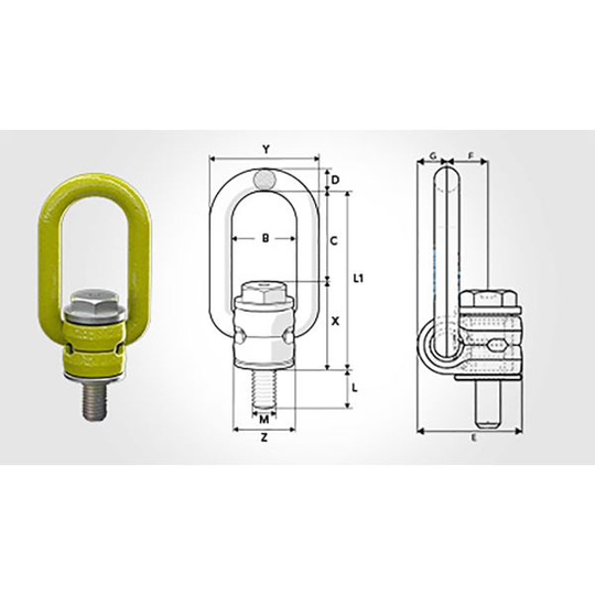 Gunnebo Z102208 Nostokorvake hajautettu sanka M8